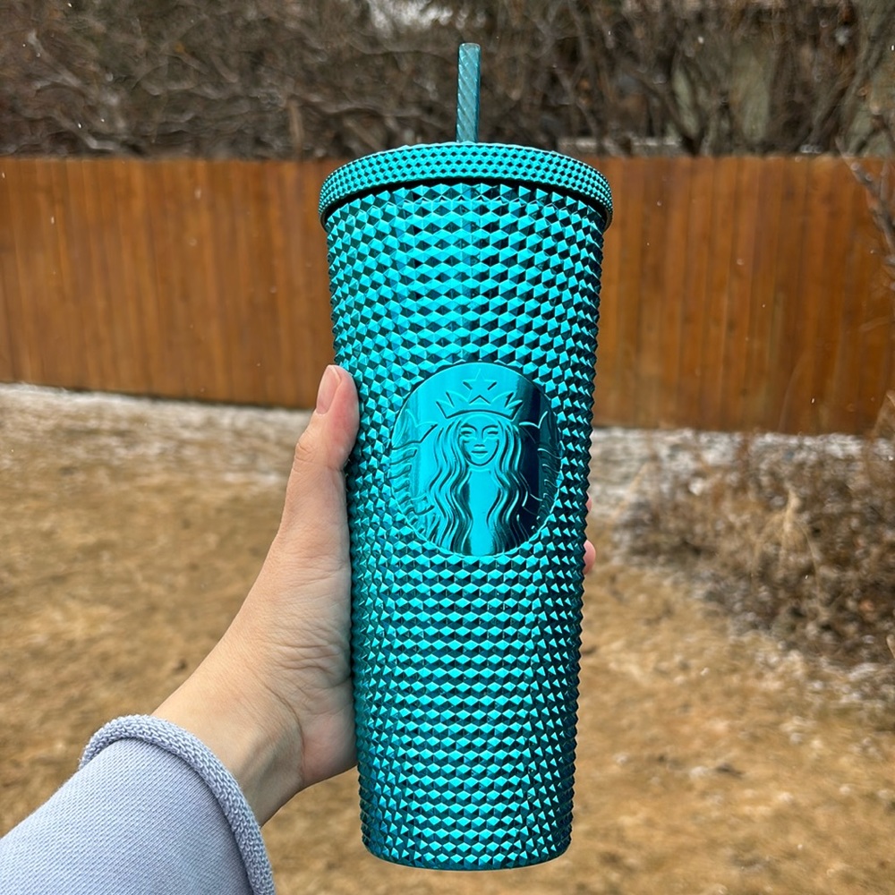 Rare HTF retired blue metallic venti Starbucks cold cup NWT